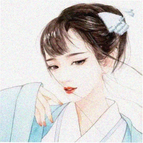 图鉴头像：旧式学生装女子的水墨侧影